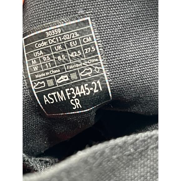 Shoes for Crews Pembroke Black Canvas NonSlip Shoes Mens 9.5 - Picture 7 of 8